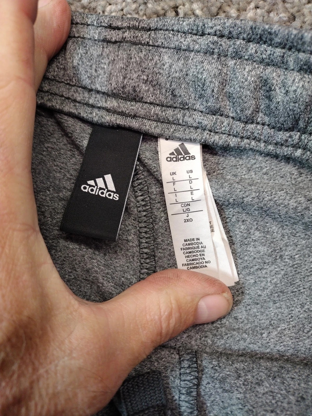 Adidas Tricot Joggers Mens Large Side Stripes Ankle Cuffs Drawstring Gray + Blac - Picture 12 of 15